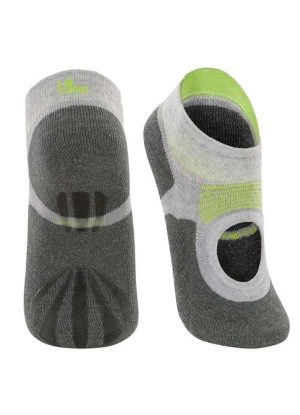 Meia Sapatilha Pilates Lupo Antiderrapante - Cinza e Verde Cinza