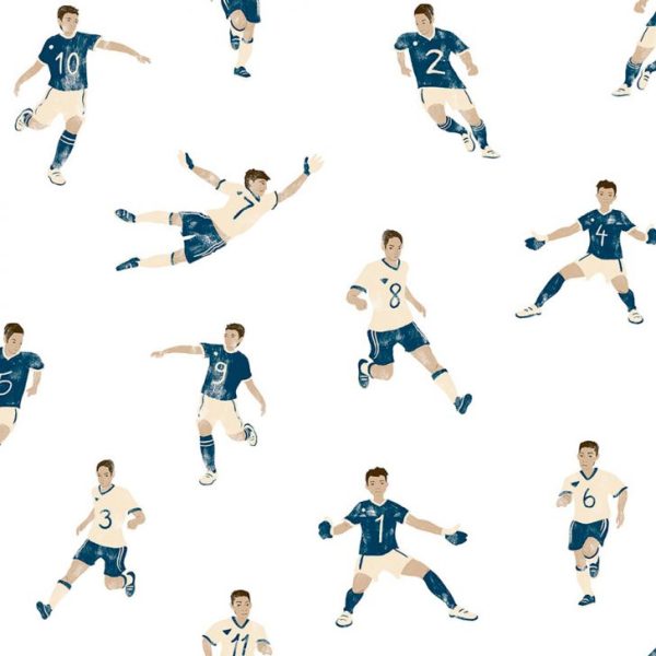 Papel De Parede Infantil Futebol Branco E Azul (950x52)