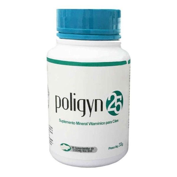 Poligyn 25 1100Mg Suplemento Para Cães 30 Comprimidos