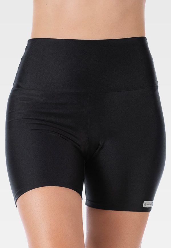 Short Curto Fitness Cirrê Cós Alto Summer Soul Preto