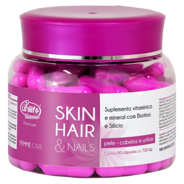 Suplemento Cabelo Pele E Unha Com Biotina E Silício 90 Cápsulas 700Mg