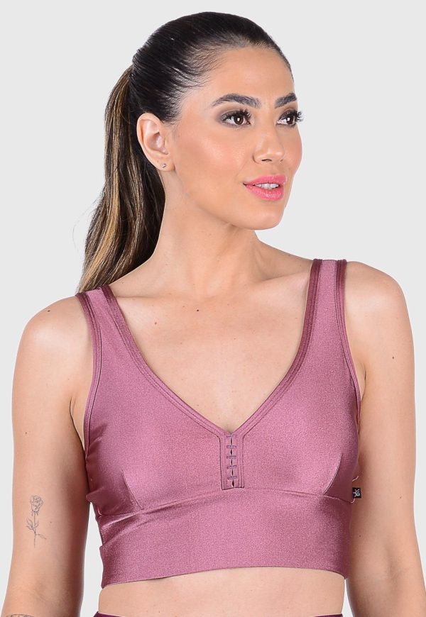 Top Cropped Fitness Cirrê Com Bojo Removível Summer Soul Rosa