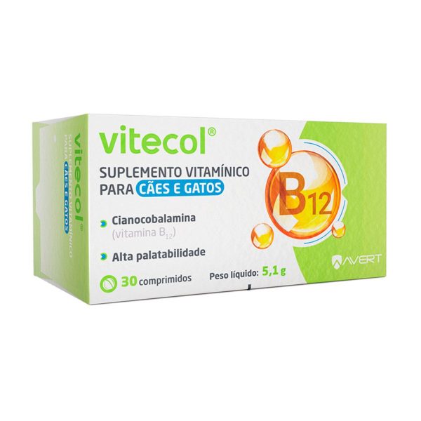 Vitecol Suplemento Vitamínico Para Cães E Gatos C/ 30 Comprimidos