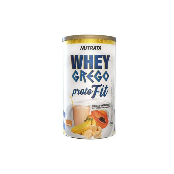 Whey Grego Poto Fit 450G Substituto De Refeição Banana Mamão