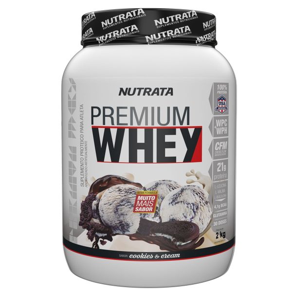 Whey Protein Concentrado Premium Whey - Nutrata Suplementos - 2 Kg - Cookies & Cream