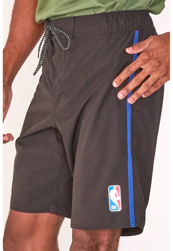 Boardshort NBA Com Elástico Preto