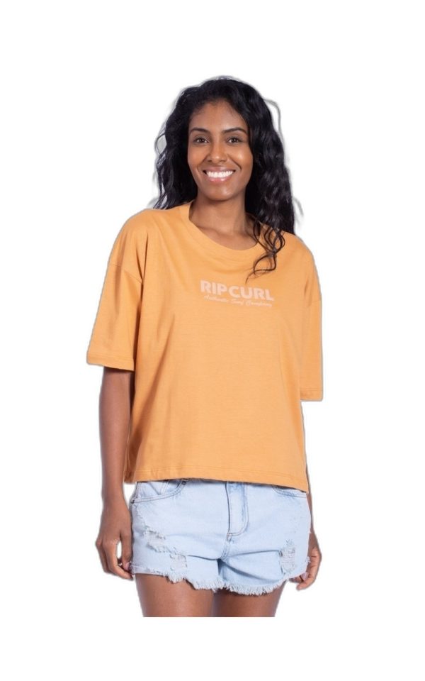 CAMISETA RIP CURL SURF SPRAY TEE - LIGHT BROWN - GG