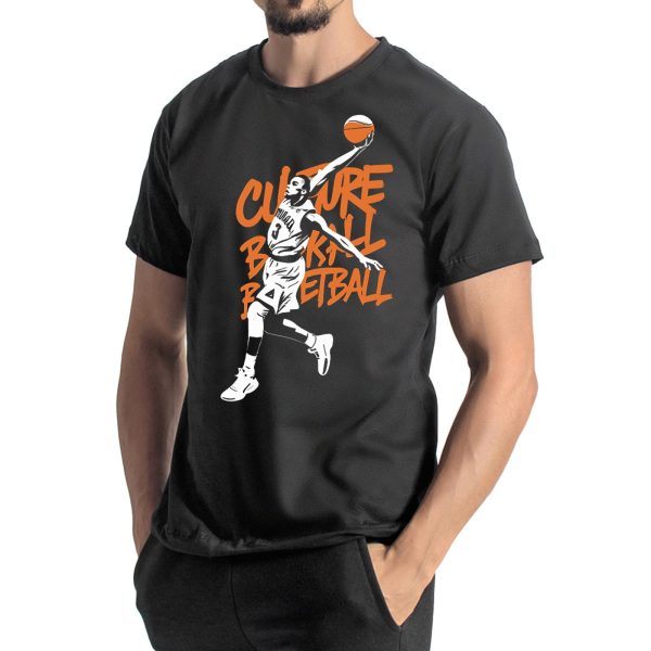 Camisa Masculina Algodão Camiseta Estampada Casual Basquete