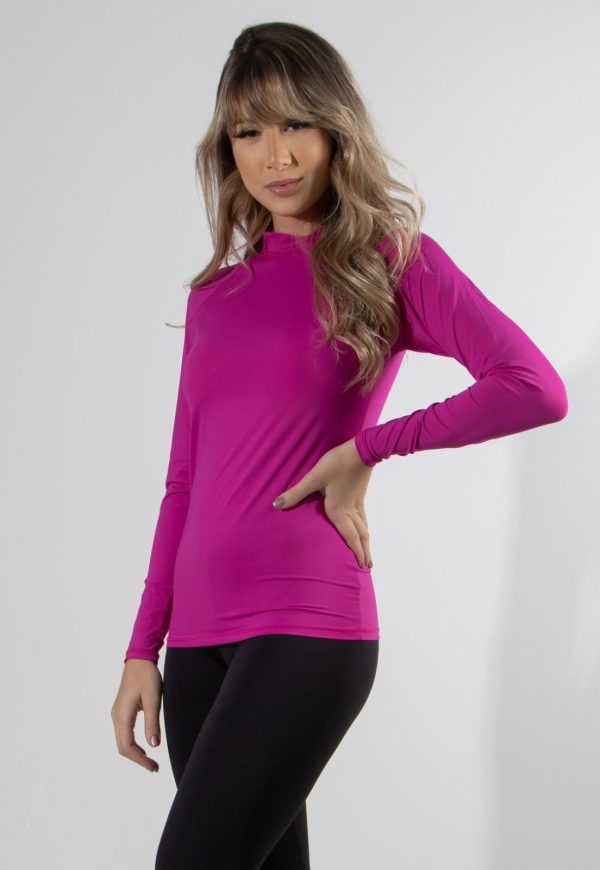 Camisa Térmica Adulto Feminina Segunda Pele Praia Surf Proteção Uv Esportiva 4 Estações Rosa