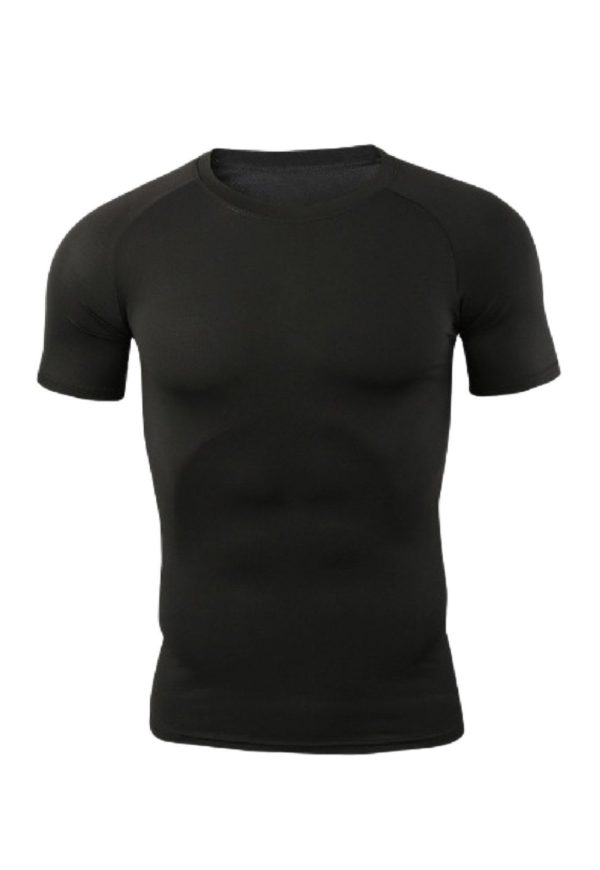 Camisa Térmica Adulto Masculina Manga Curta Segunda Pele Praia Surf Proteção Uv Esportiva 4 Estações Preto