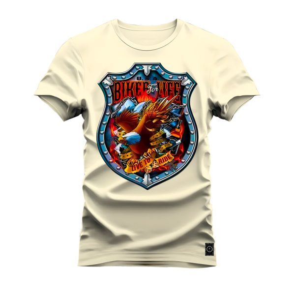 Camiseta Algodão Estampada Nexstar Confortável Biker Live Pérola