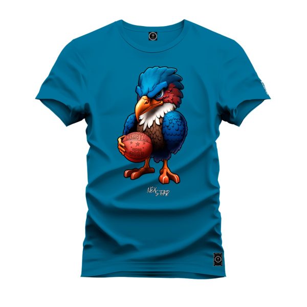 Camiseta Algodão Estampada Nexstar Confortável Passaro Basquete Azul