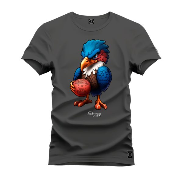 Camiseta Algodão Estampada Nexstar Confortável Passaro Basquete Grafite