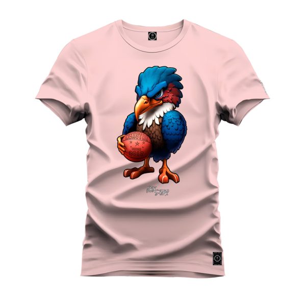 Camiseta Algodão Estampada Nexstar Confortável Passaro Basquete Rosa