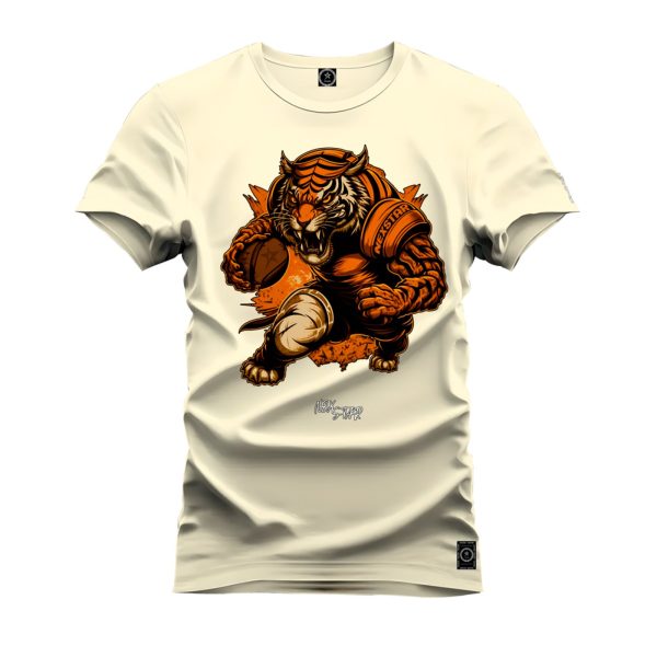 Camiseta Algodão Estampada Nexstar Confortável Tigre Basquete Pérola