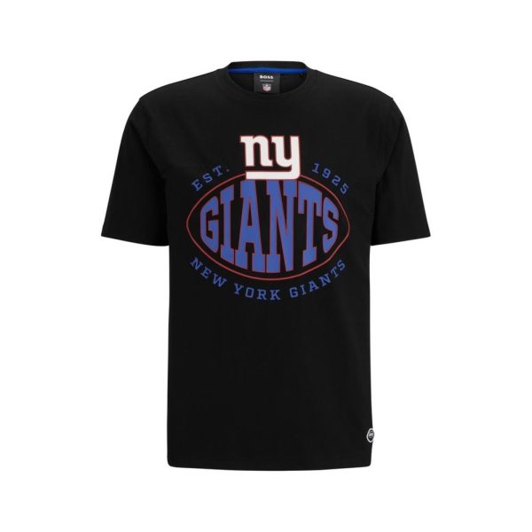 Camiseta BOSS X NFL Preta De Algodão Stretch Com Marca Colaborativa