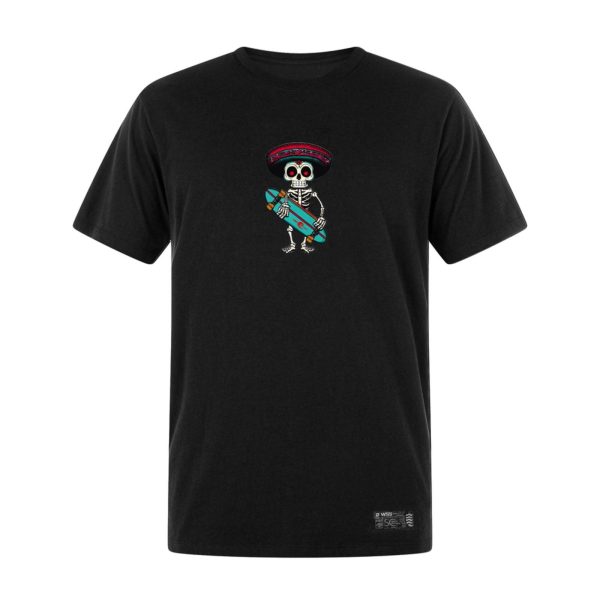 Camiseta Masculina Preta Algodão Prime Skull Skate WSS Preto