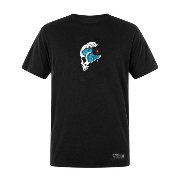 Camiseta Masculina Preta Algodão Prime Skull Surfing WSS Preto