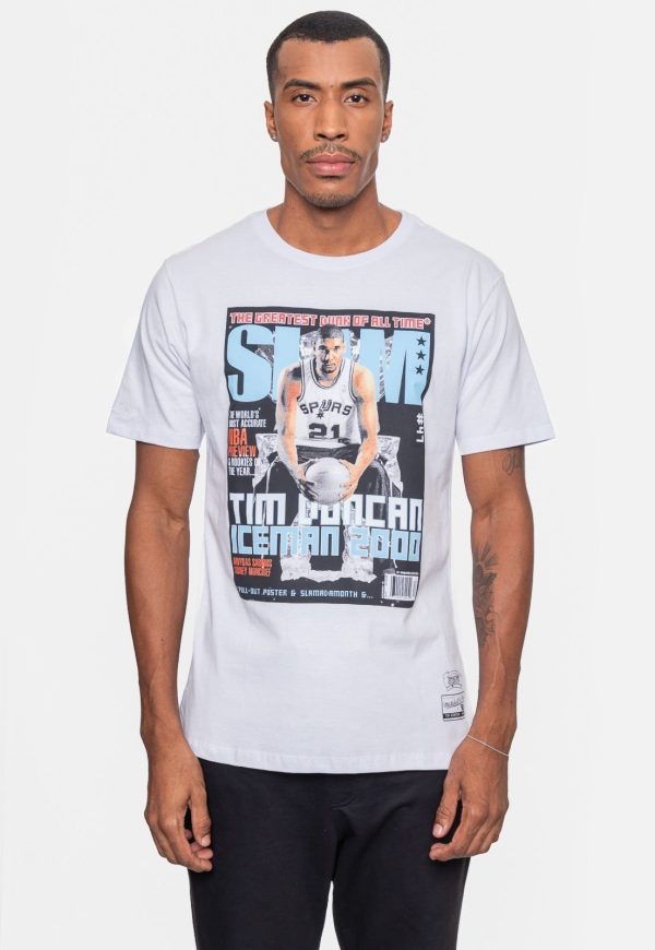 Camiseta Mitchell & Ness NBA Slam Tim Duncan San Antonio Spurs Branca