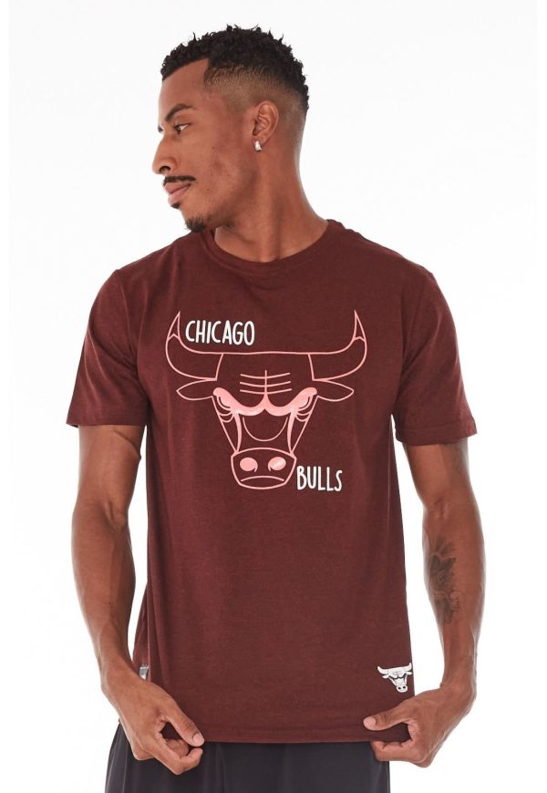 Camiseta NBA Especial Chicago Bulls Vinho Mescla