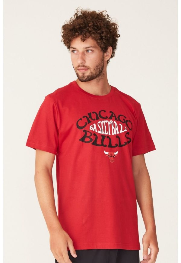 Camiseta NBA Estampada Chicago Bulls Vermelha