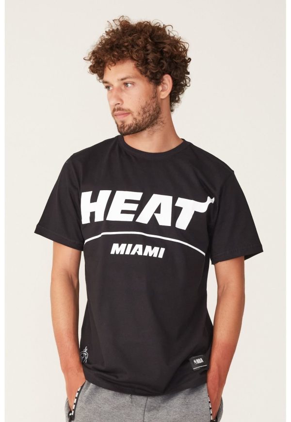 Camiseta NBA Estampada Miami Heat Preta