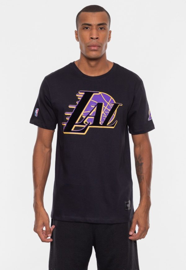 Camiseta NBA Floco Los Angeles Lakers Preta