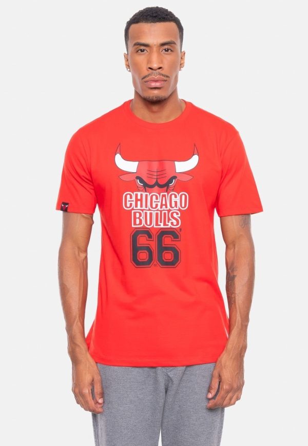 Camiseta NBA Half Logo Chicago Bulls Vermelha