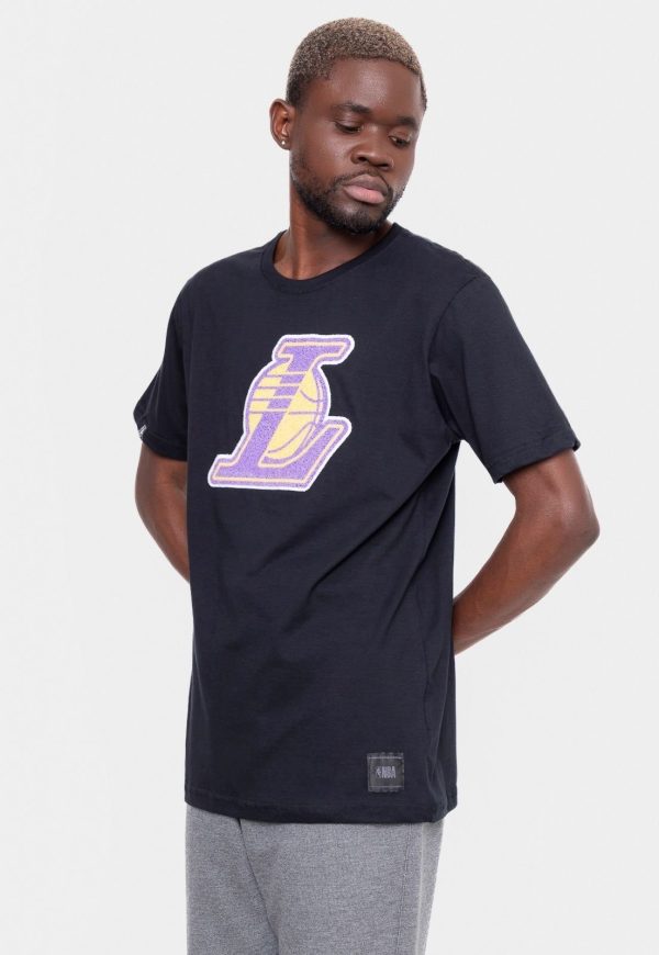 Camiseta NBA Logo Esferas Los Angeles Lakers Preta