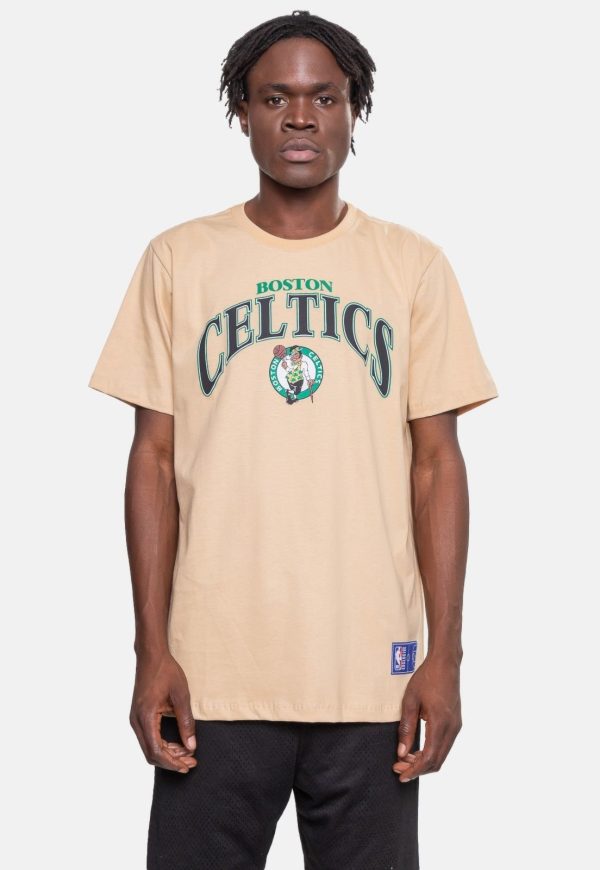 Camiseta NBA Masculina City Name Boston Celtics Bege Claro