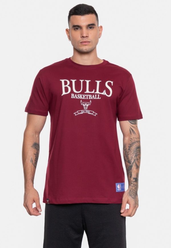 Camiseta NBA Masculina Classic Chicago Bulls Bordô