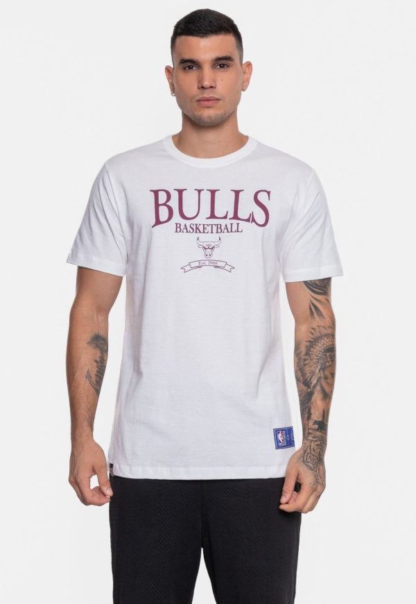 Camiseta NBA Masculina Classic Chicago Bulls Off White