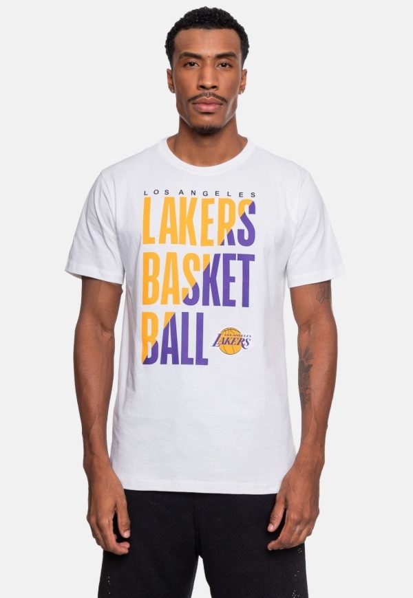 Camiseta NBA Masculina Colorful Los Angeles Lakers Off White