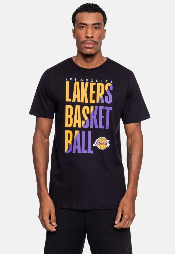 Camiseta NBA Masculina Colorful Los Angeles Lakers Preta