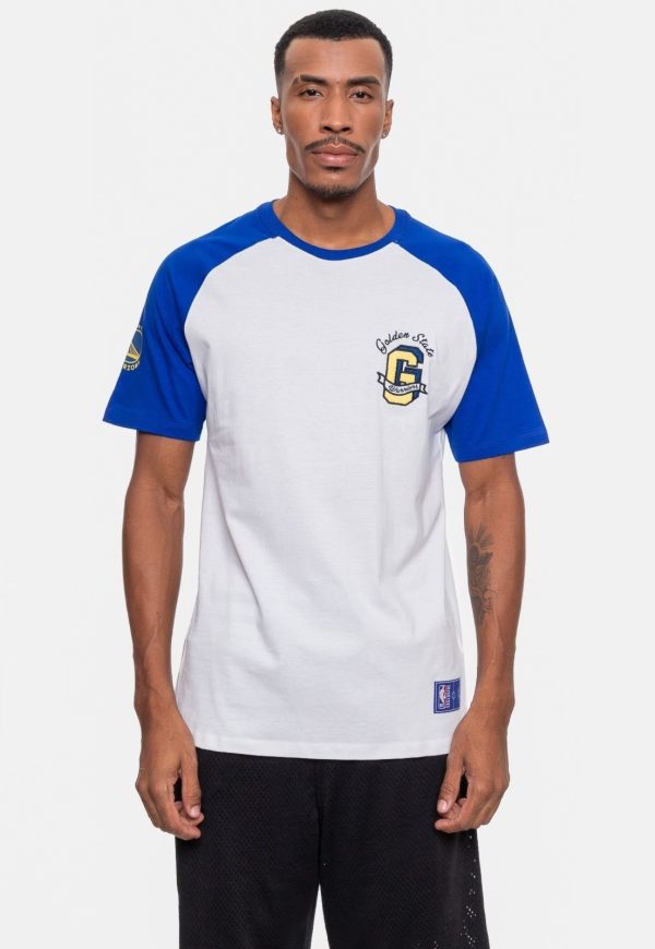 Camiseta NBA Masculina Logo Flag Golden State Warriors Off White