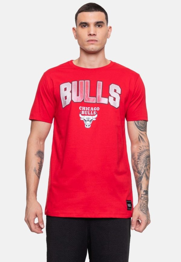 Camiseta NBA Masculina Metallic Chicago Bulls Vermelha Dalia