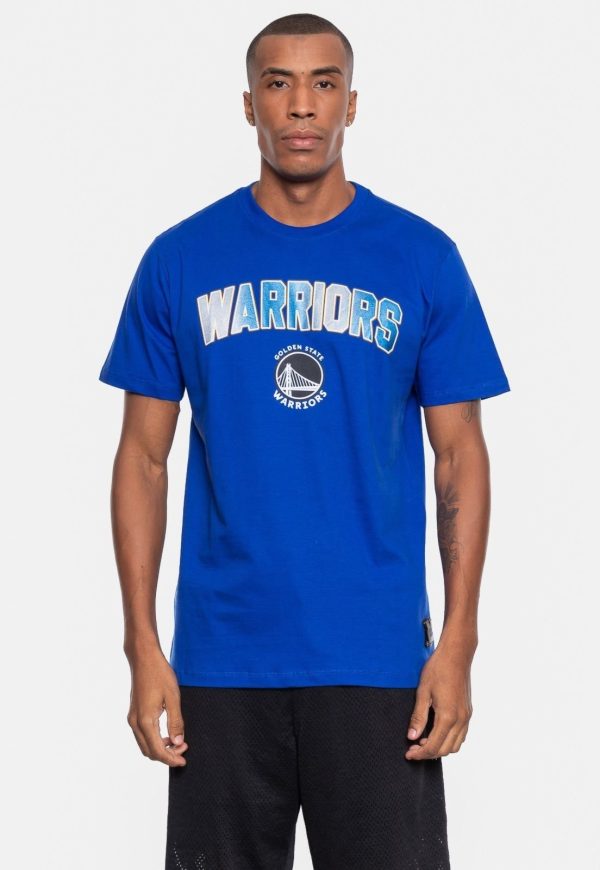 Camiseta NBA Masculina Metallic Golden State Warriors Azul Royal