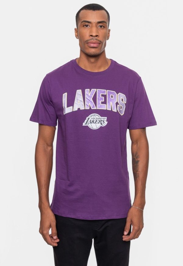 Camiseta NBA Masculina Metallic Los Angeles Lakers Roxa Escuro