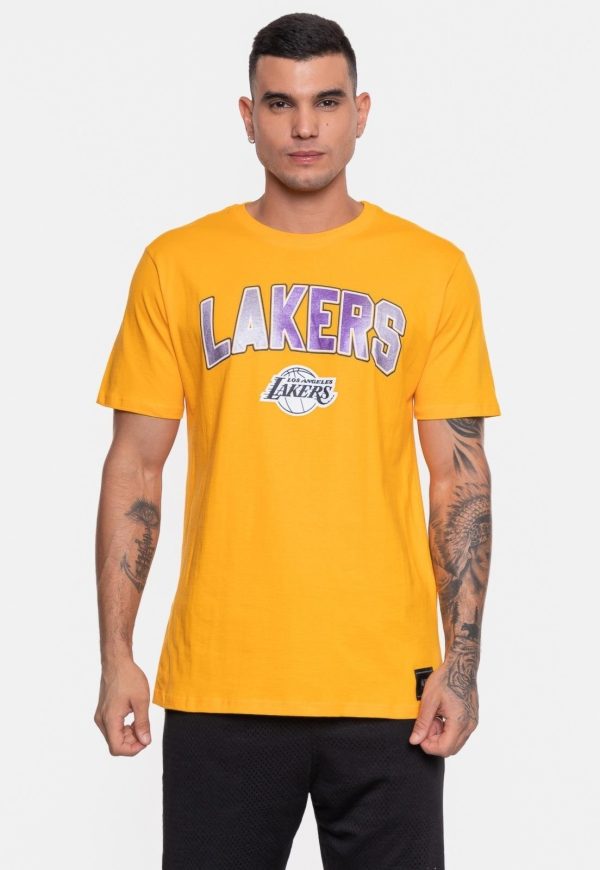 Camiseta NBA Masculina Mettalic Los Angeles Lakers Amarela