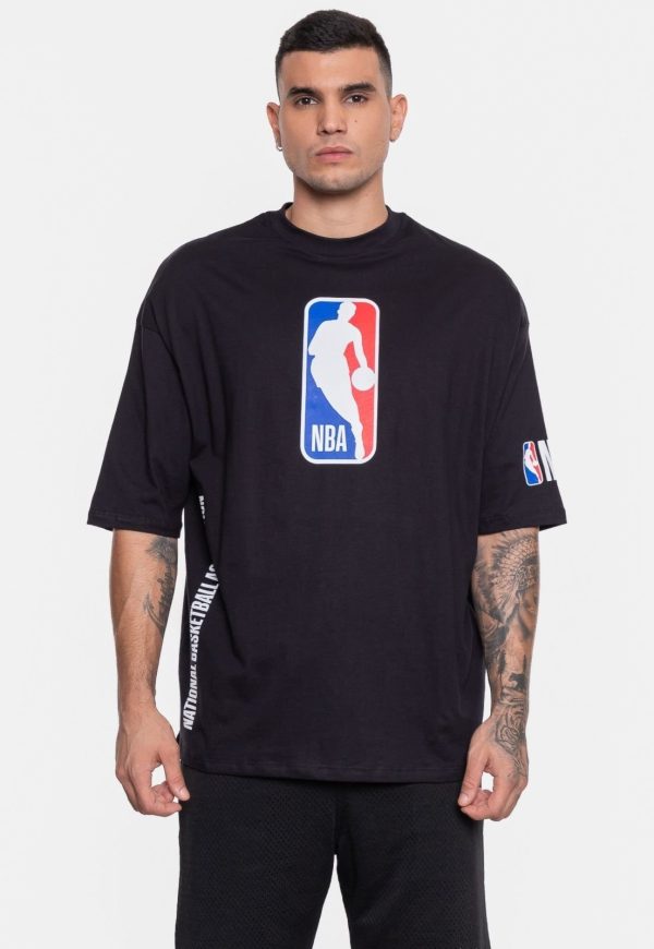 Camiseta NBA Masculina Oversized Logoman Preta