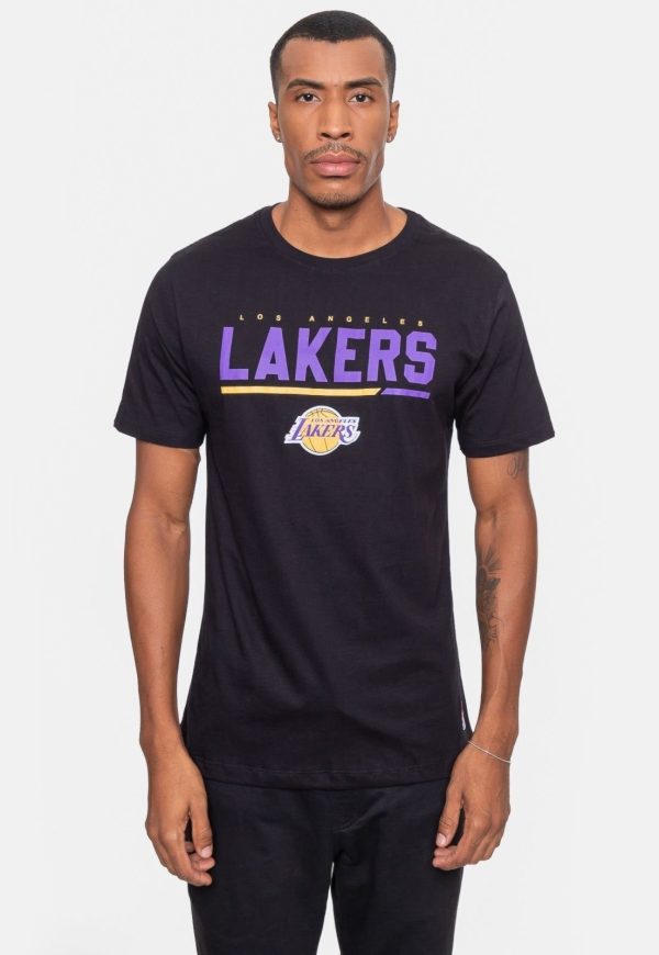 Camiseta NBA Masculina Wordname Los Angeles Lakers Preta