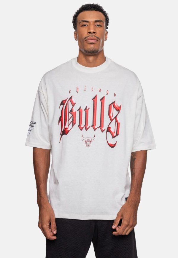 Camiseta NBA Oversize Especial Chicago Bulls Off White