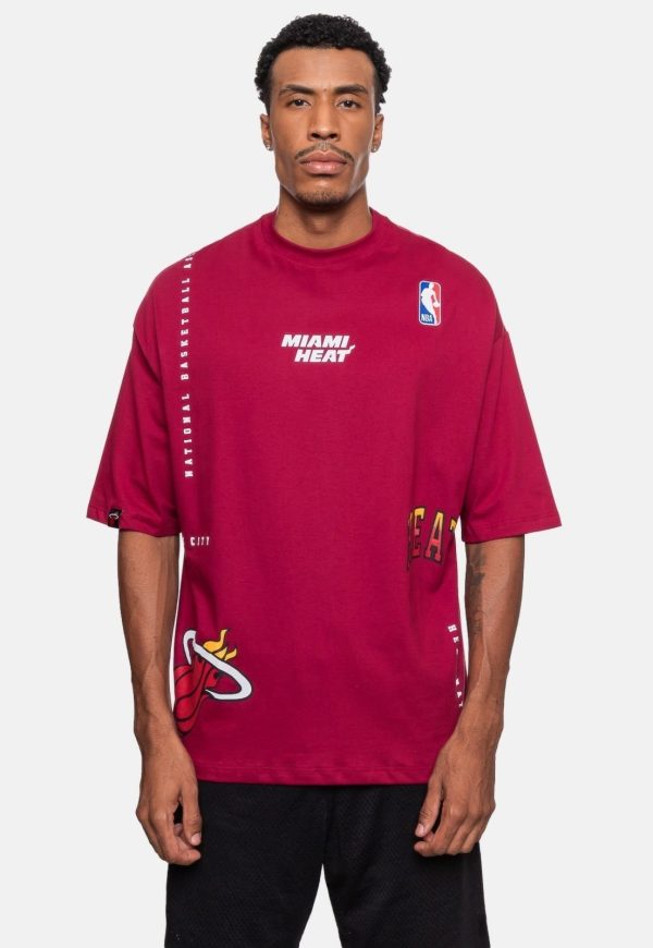 Camiseta NBA Oversize Miami Heat Bordo