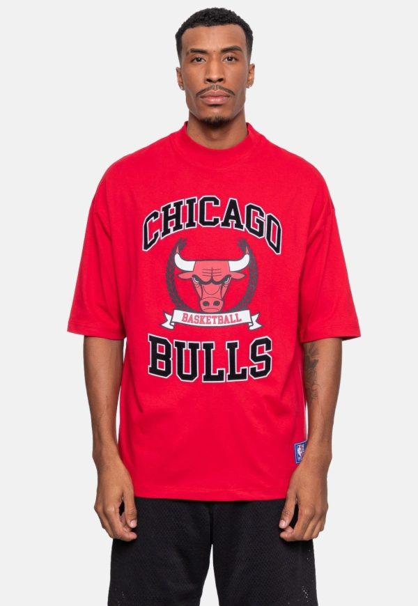 Camiseta NBA Oversized Armorial Chicago Bulls Vermelha Carmim