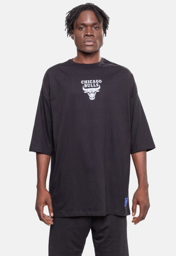 Camiseta NBA Oversized Conference Chicago Bulls Preta