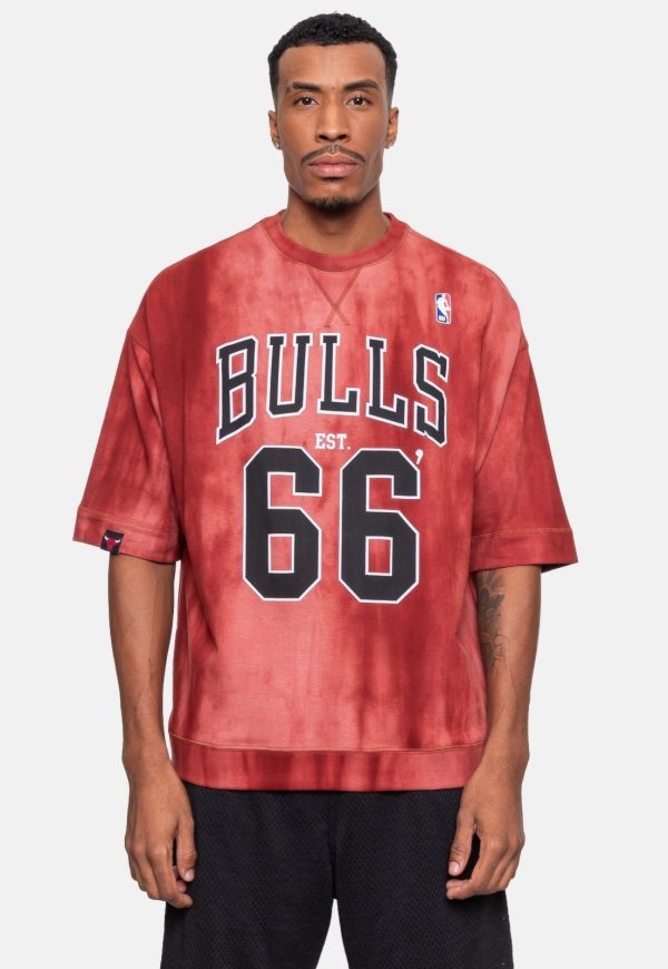 Camiseta NBA Oversized Moletinho Chicago Bulls Vermelha