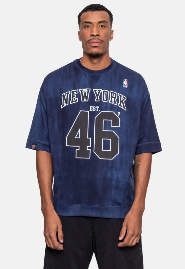 Camiseta NBA Oversized Moletinho New York Knicks Azul