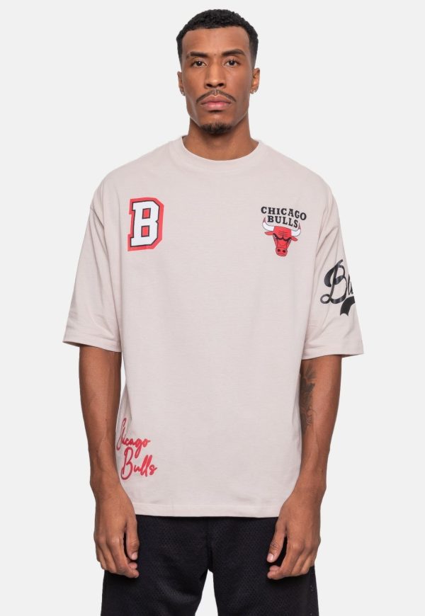 Camiseta NBA Oversized Street Soul Chicago Bulls Cinza Chateu