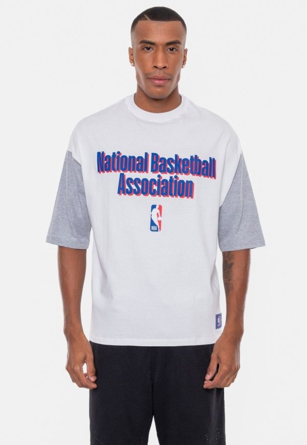 Camiseta NBA Oversized Vintage Branca Off