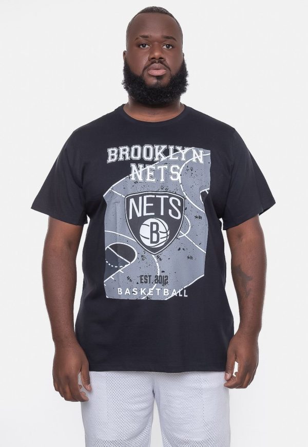 Camiseta NBA Plus Size Backcourt Brooklyn Nets Preta